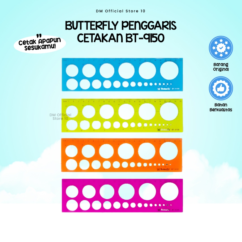 

Penggaris Butterfly Cetakan BT-9150 Ruler Alat Belajar Anak Sekolah Terlaris By Dm Store