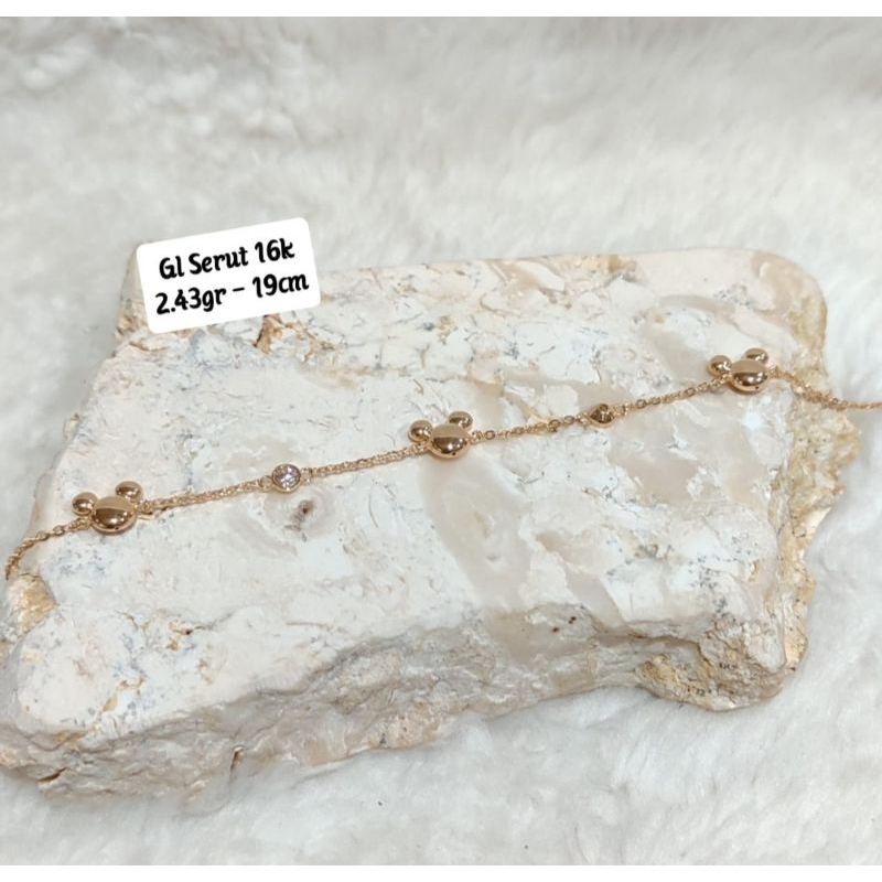 Gelang rantai emas 70 mickey serut