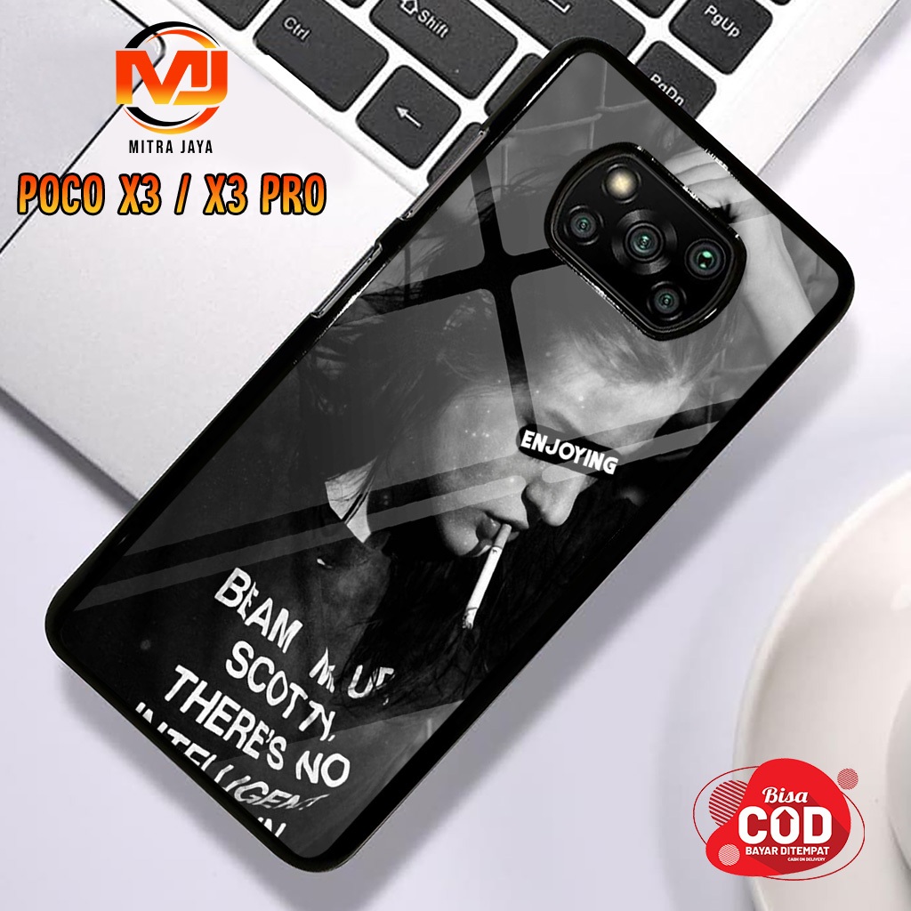 Case POCO X3 / X3 PRO Terbaru - 018 - Mitra Jaya - Fashion Case Black White Casing Hp Case Murah Sof