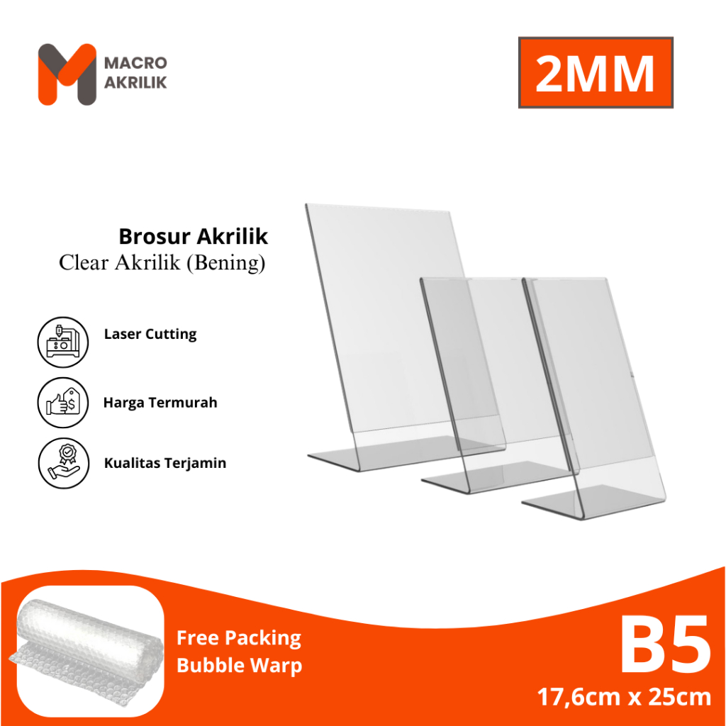 

Tempat brosur akrilik tebal 2mm