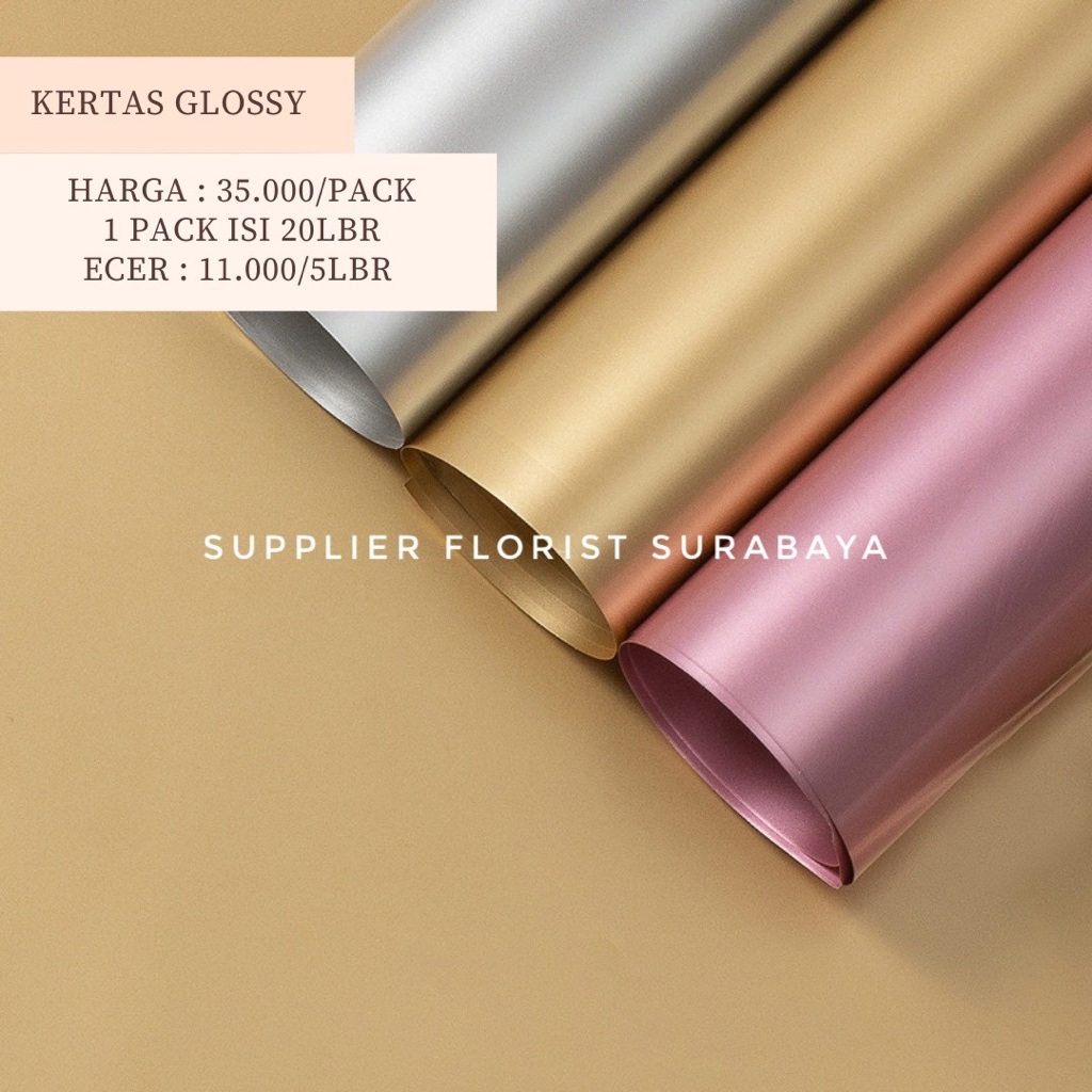 

[1 PACK ISI 20 LEMBAR] FULL GLOSSY KERTAS WRAPPING BUNGA CELLOPHANE WARNA GOLD SILVER ROSEGOLD TAHAN AIR WATERPROOF SIMPLE ELEGAN CLASSY FABULOUS KERTAS BUKET BUNGA KOREAN STYLE WRAPPING PAPER WRAP BUNGA FLOWER WRAP PEMBUNGKUS BUNGA KERTAS WATERPROOF