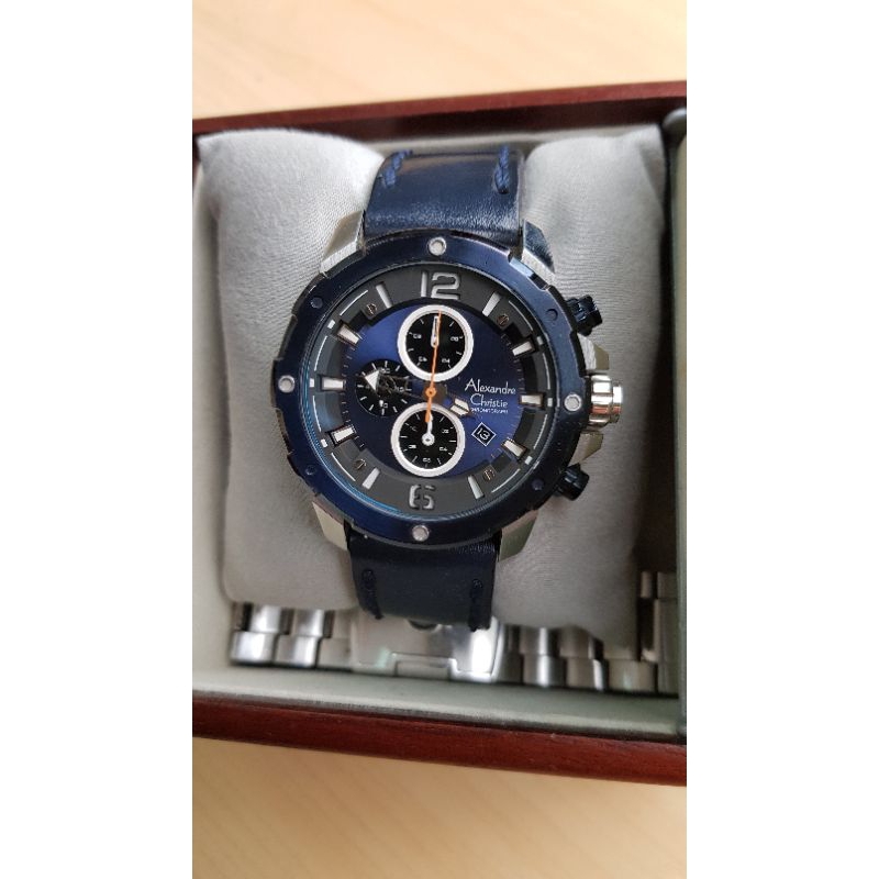 Jam Alexandre Christie AC 6410 Blue Strap Seken Bekas