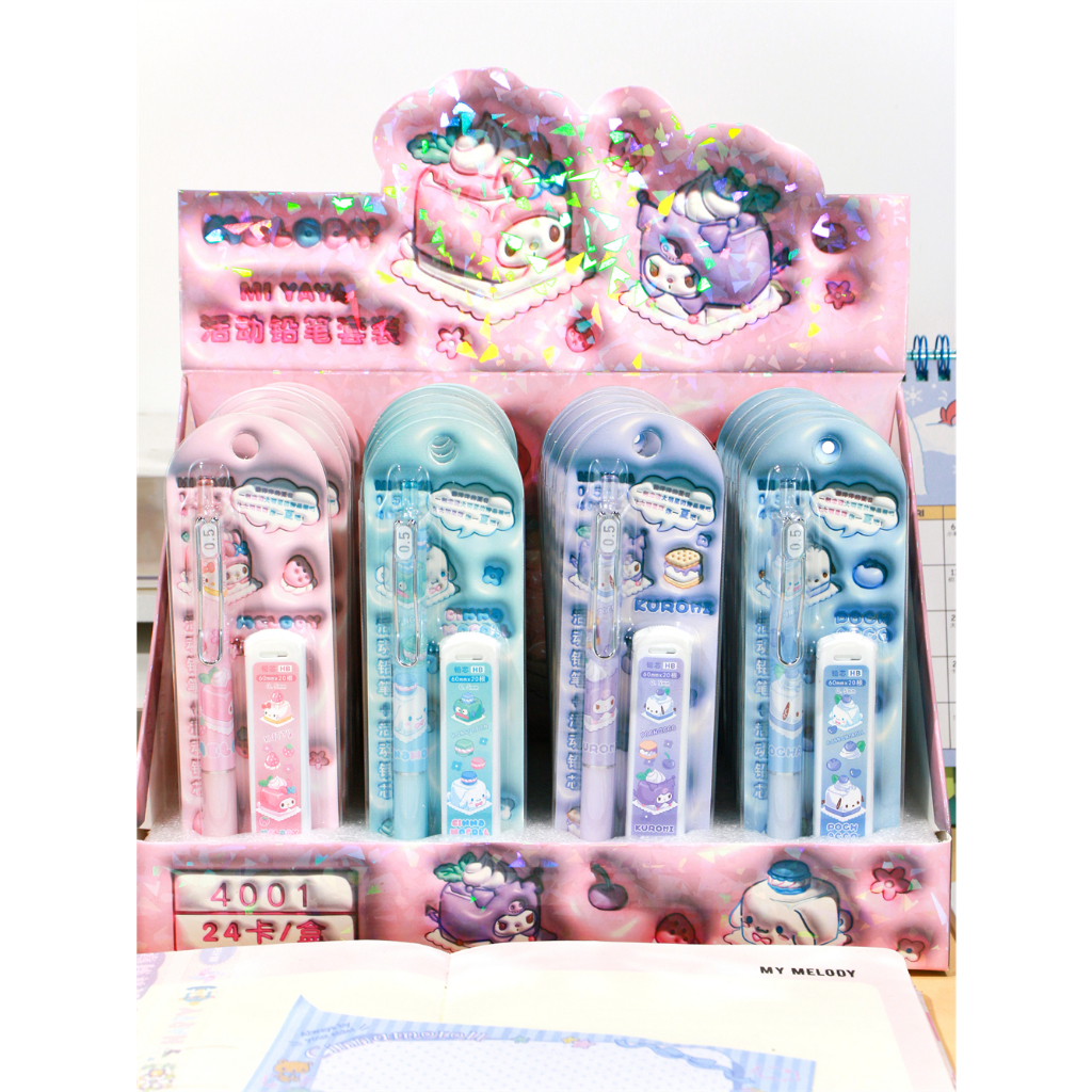 

Eeghrerr Set Pensil Penggerak Pensil mekanik 0.5 MM Sanrio/Mechanical Pencil Lucu