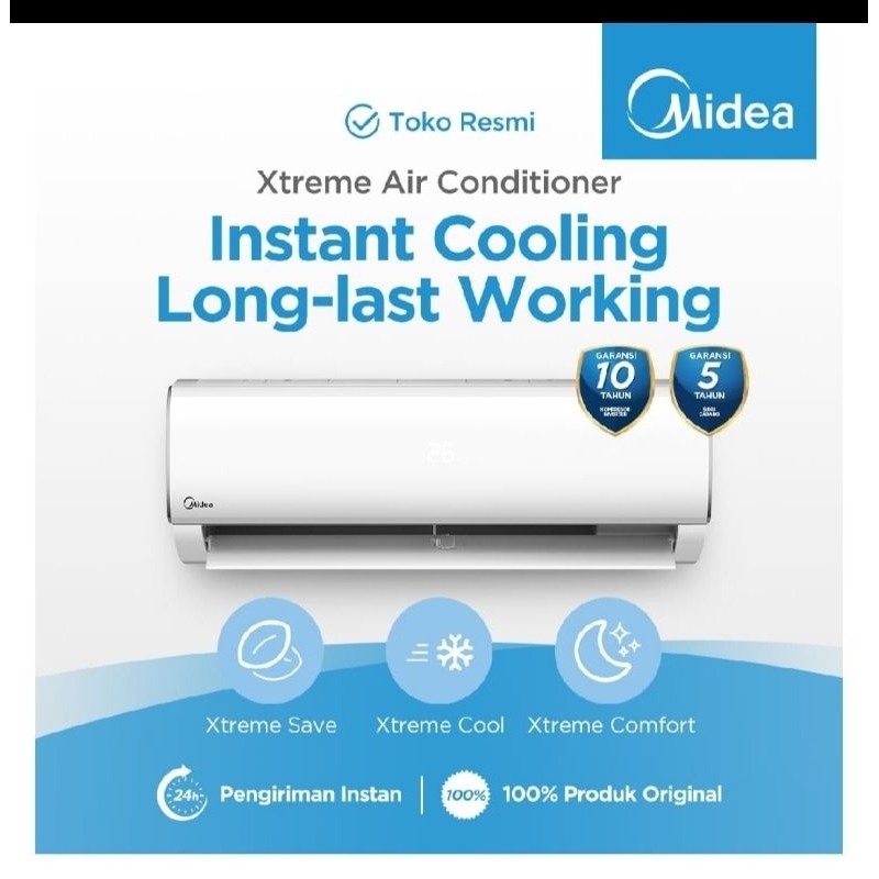 AC MIDEA 1 PK MSAF09CRN2+PASANG