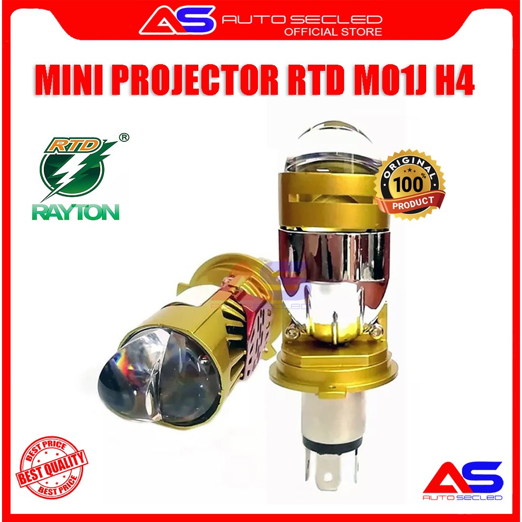 ORIGINAL LAMPU UTAMA MOTOR MOBIL ORIGINAL RTD RAYTON H4 M01J KIPAS POWER 40 WATT MINI PROJIE H4 RTD 