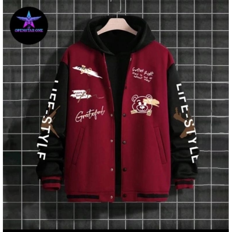 Jaket Baseball Varsity Pria Wanita Hoodie FullPrint / Jaket Hoodie Varsity Vintage New / jaket Varsi