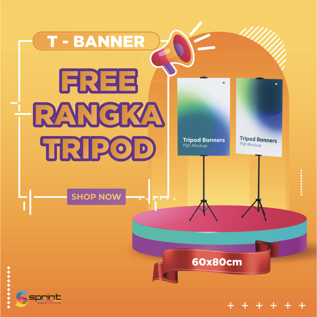PROMO FREE RANGKA TRIPOD STAND - Cetak Tripod Banner 60x80