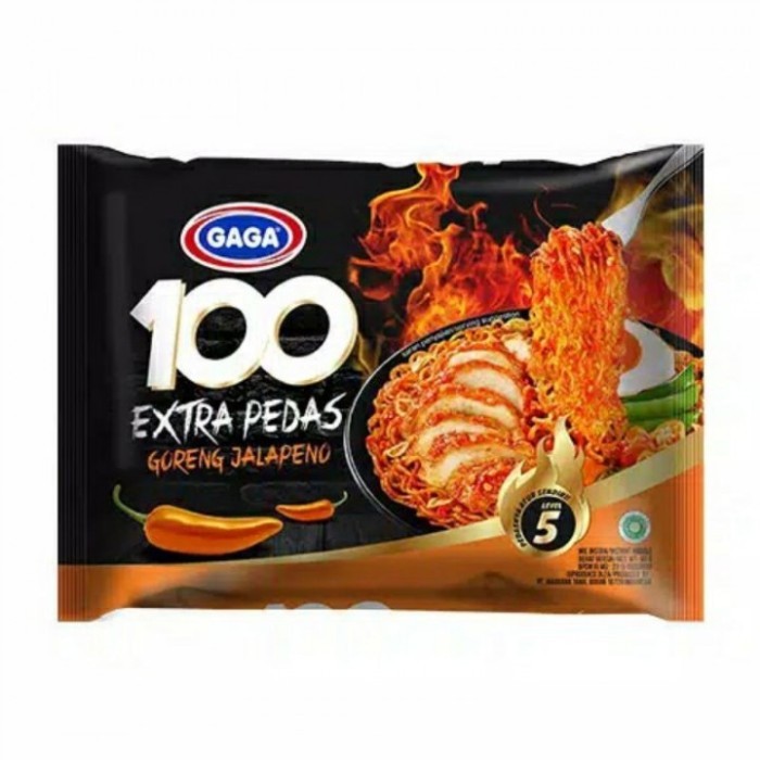 

Gaga 100 Extra Pedas Goreng Jalapeno / Mie Instan Goreng 85Gr