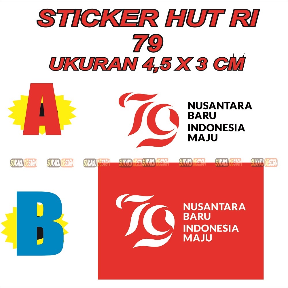 

STIKER VINYL HUT RI 79 /STIKER UKURAN 4,5x3 cm