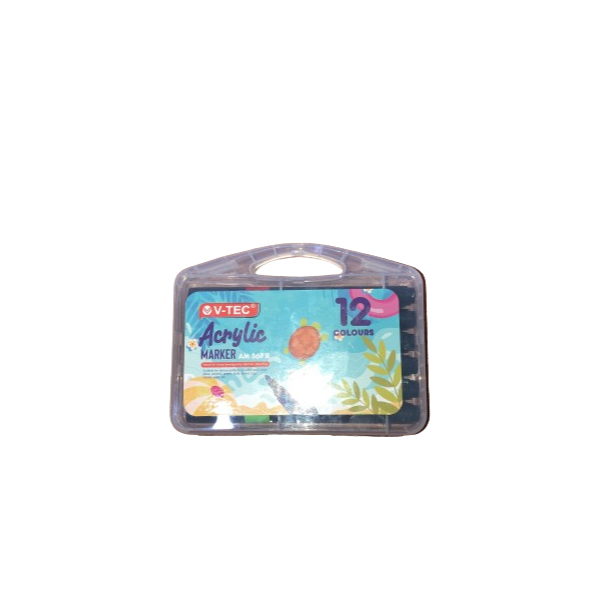 

V-TEC ACRYLIC MARKER AM 367 R 12 COLOUR - CAT AKRILIK BENTUK SPIDOL