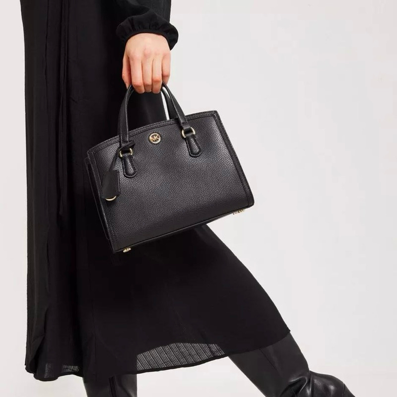 Original Michael Kors MK Chantal Small Top Handle Bag / Crossbody Bag in Pebbled Leather