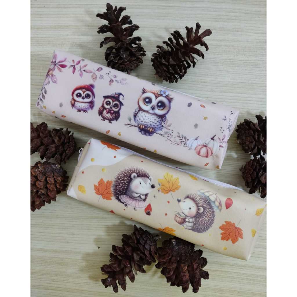 

TCW Tempat pensil tepak dewasa Animal Classic Series Owl Porcupine Burung hantu Landak pencil case