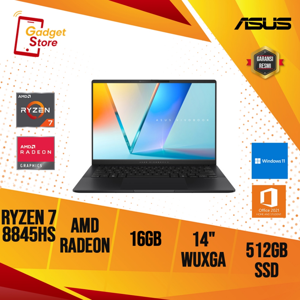 ASUS Vivobook S 14 OLED M5406UA-OLED752 Ryzen 7 8845HS 16GB 512GB SSD W11+OHS 14"WUXGA