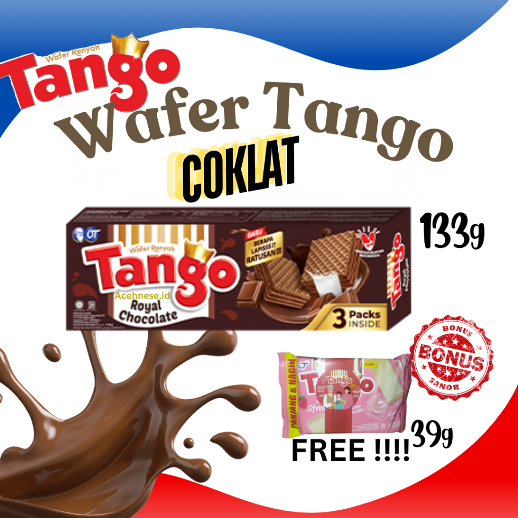 

WAFER TANGO 133G + BONUS 39G / TANGO COKLAT/ TANGO STRAWBERRY / TANGO VANILA