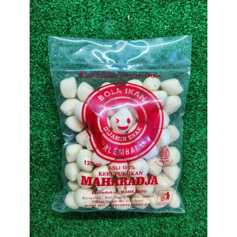 

Kerupuk Ikan Maharadja HALAL Fish Crackers Premium Quality Bola Ikan Palembang 120gr Lokal