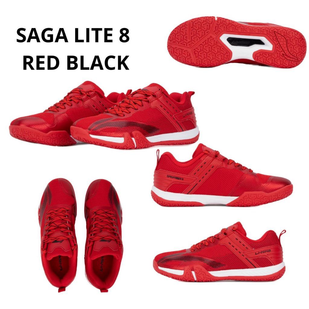Sepatu Badminton Lining Original Saga Lite 8 Red/Merah