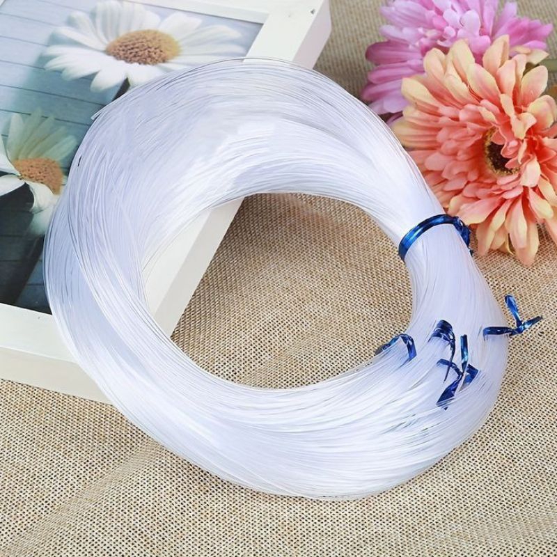 Senar Non Elastis / Tali Benang Senar Pancing Nylon Nilon Payet Manik Bening Transparan