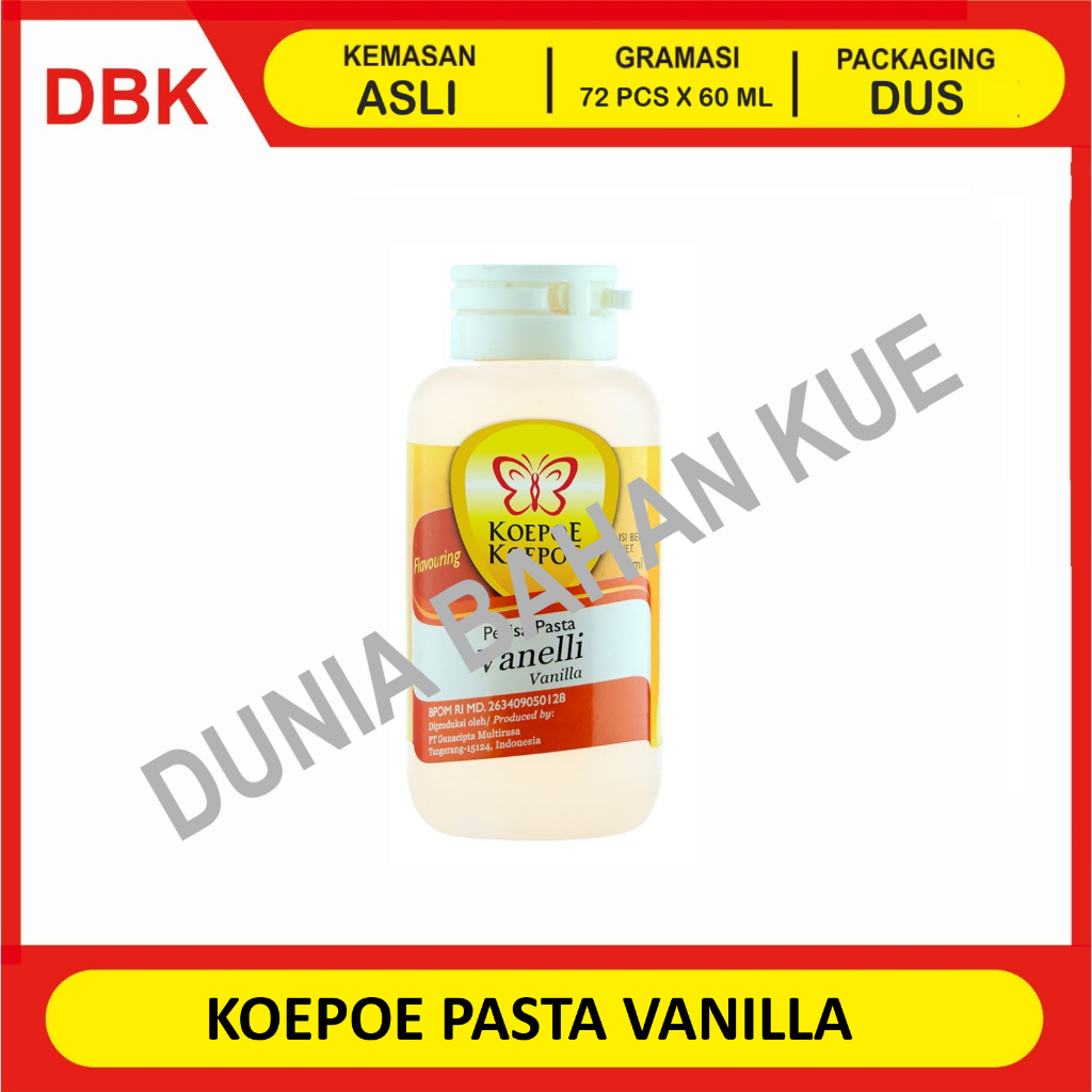 

KOEPOE KUPU PASTA PERISA VANILLA 60 ML - 1 DUS 72 PCS / PASTA PERISA VANILA