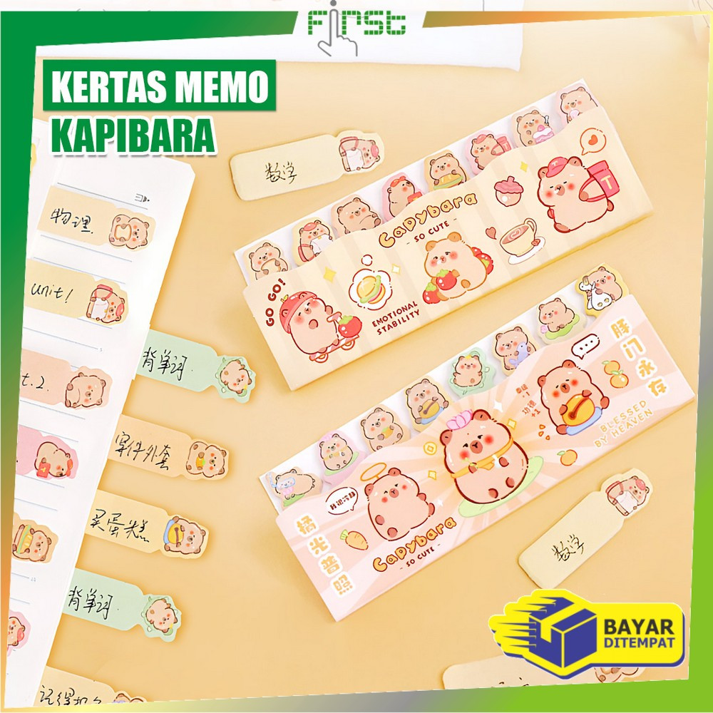 

FH-A95 Sticky Notes Motif Capybara Lucu 8 Baris Pembatas Buku Karakter / Kertas Memo Kapibara Catatan Penanda Buku Stick Note Stationery