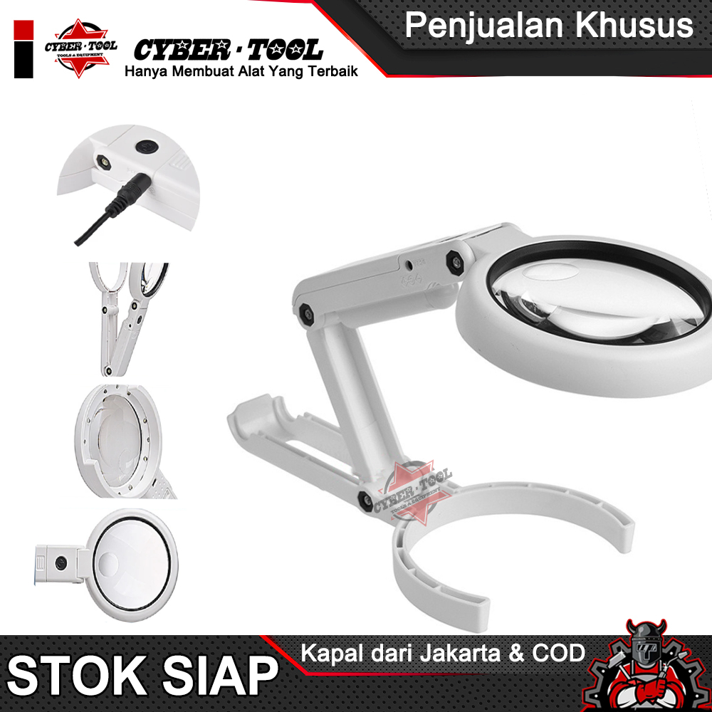 Sensor Pintar Kaca Pembesar Meja Genggam, Alat Hobi Perbaikan Elektronik Jam Tangan Kaca Pembesar Be