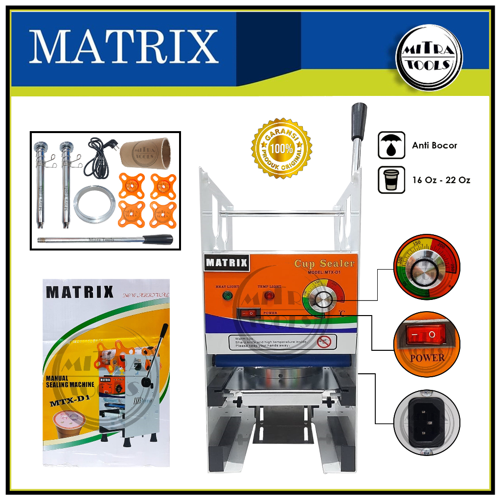 MATRIX Cup Sealer MTX-D1 Mesin Press Cup Gelas Plastik JUMBO 16oz - 22oz ORIGINAL