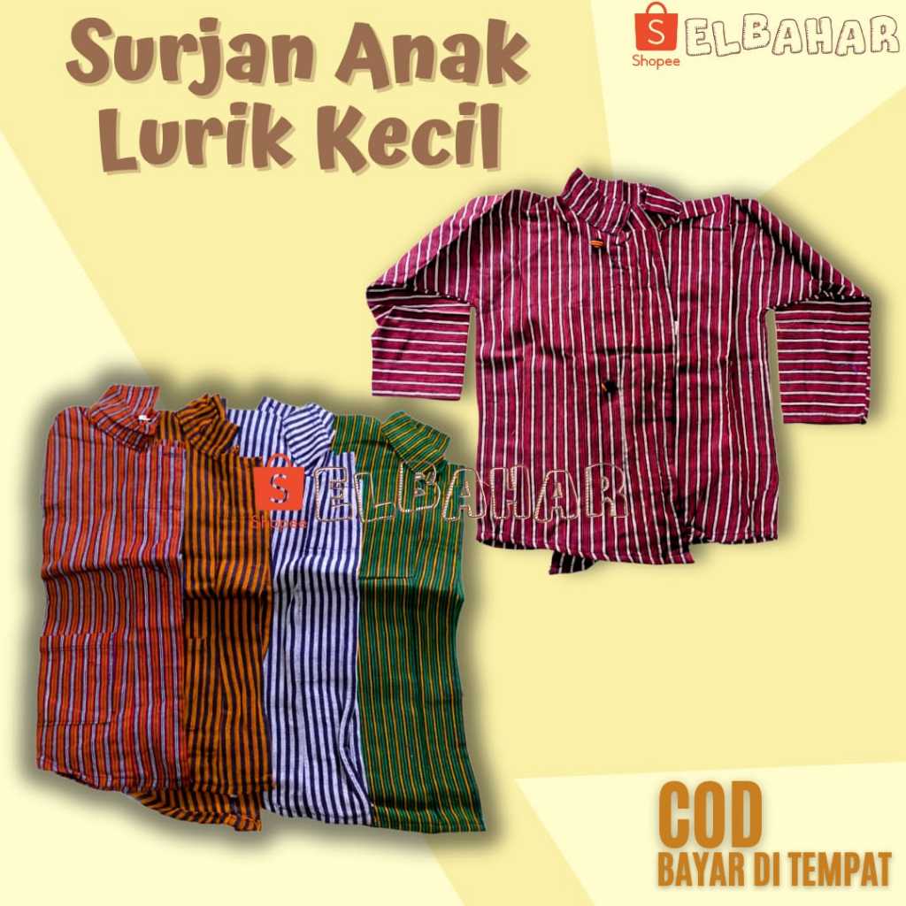 Baju SURJAN Kebaya Lurik Anak Cowok | Surjan Lurik Garis Kecil