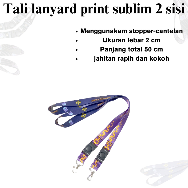 

CETAK TALI LANYARD PRINTING SUBLIM 2 MUKA 2 CM