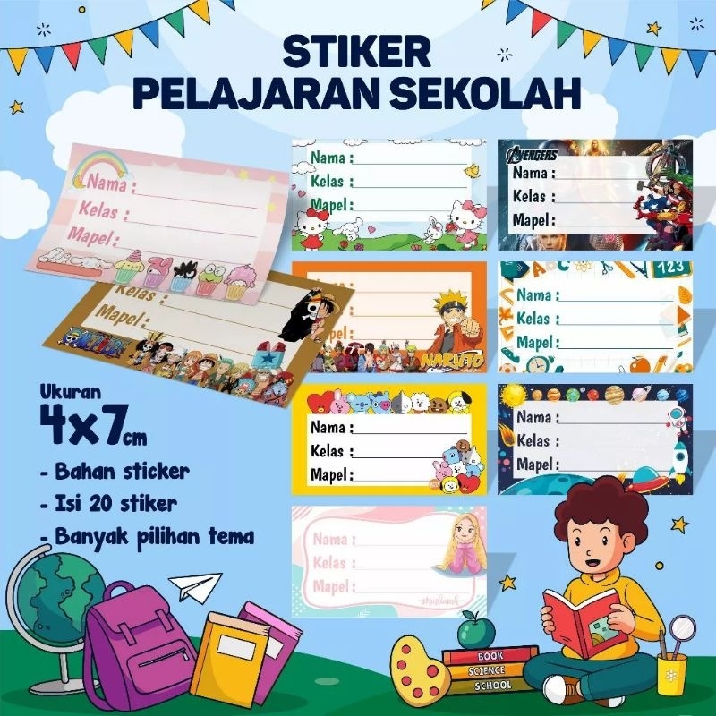 

Isi 20 Stiker Mapel - Label Buku Pelajaran Sekolah - Stiker mata pelajaran