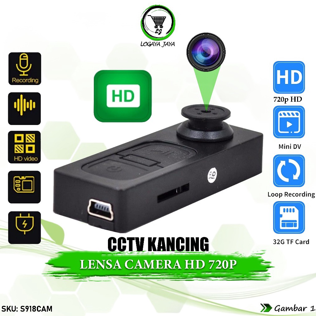 Spy Camera Kancing Non Wifi Button Camera Tombol Thisrt Camcorder Perekam Vidio Poto Hidden Spycam K