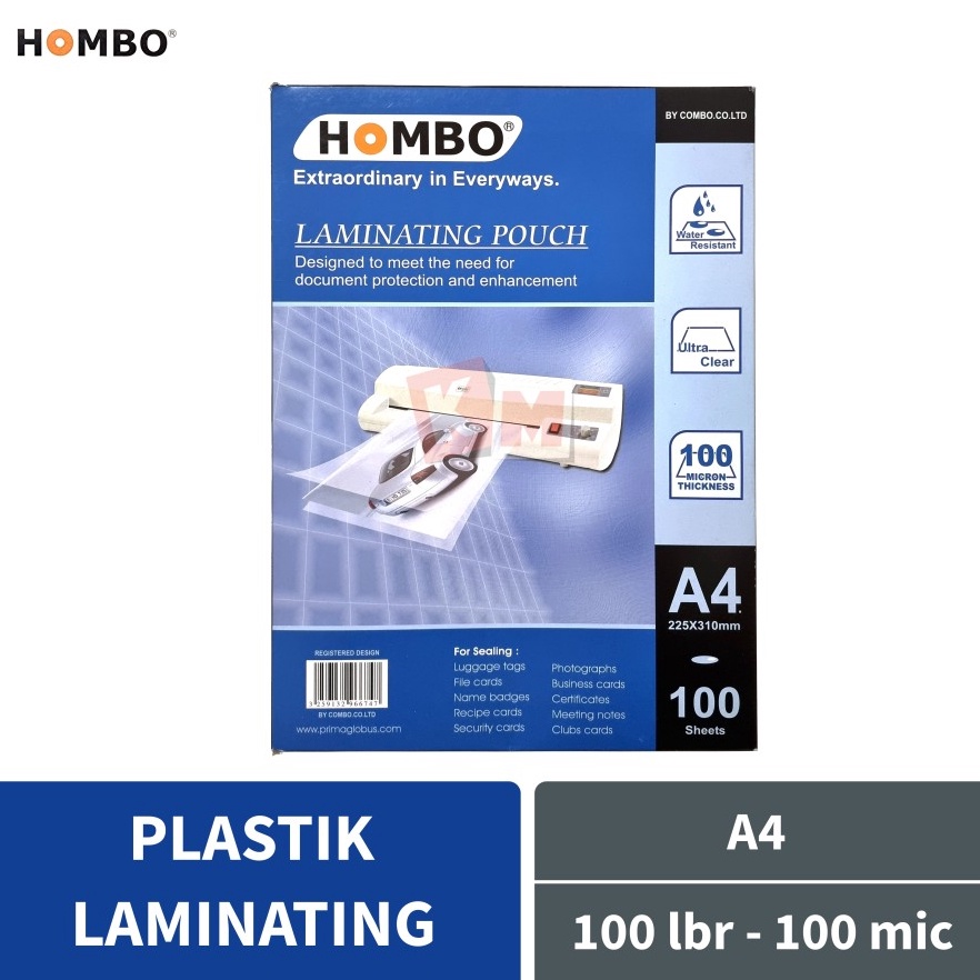 

KODE C7Y Plastik Laminating Film Hombo A4 Ukuran A4 1 Micron