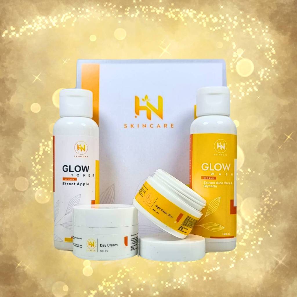 Kulit Glowing dengan Paket HN Skincare Kandungan Glycerin, Chromabright & Vitamin E (Glow Wash + Glo