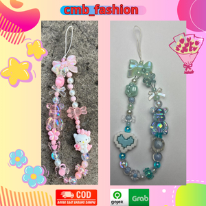 Strapphone Strap Phone Gantungan Hp Ikatan Simpul Ronce Mote Monte Handphone Kunci Rantai Manik Tele
