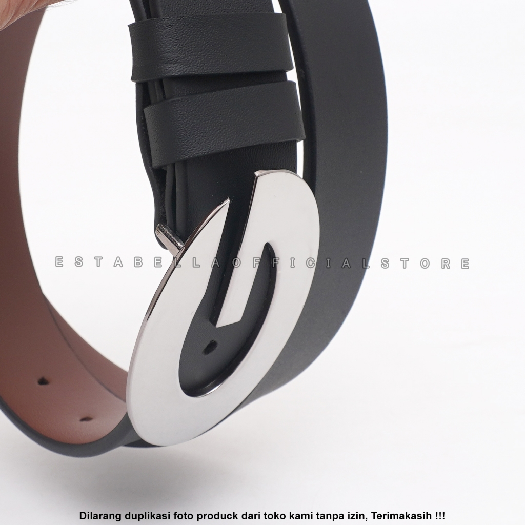 Tali Pinggang Kulit Pria Dan Wanita Sabuk Kulit Jumbo Lebar 4 cm