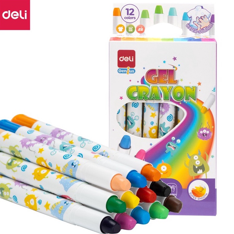 

Crayon Gel Tidak Mengotori Tangan DELI C211 isi 12 Warna x S4Z6