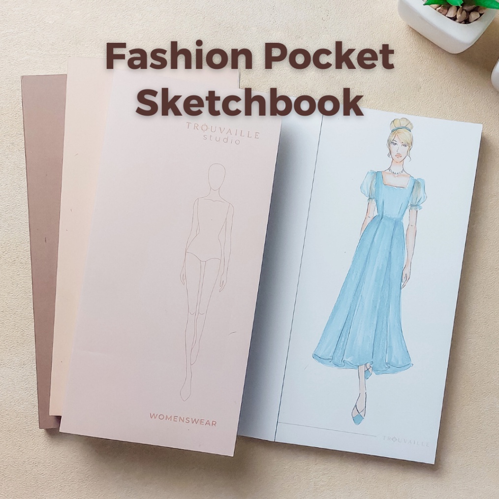 

TROUVAILLE STUDIO Fashion Design Pocket Sketchbook Buku Sketsa Busana f J8J3