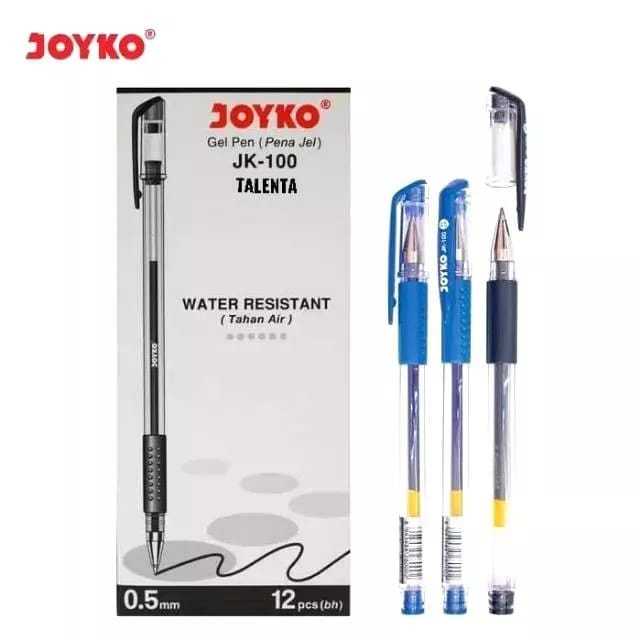 

paket 12 pcs pulpen jk-100 gen pel blue