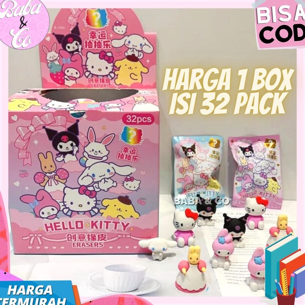 

PENGHAPUS SANRIO MYSTERY BAG 1 BOX ISI 32 pcs PENGHAPUS MISTERI PACK SANRIO IMUT UNIK LUCU COD a Y5B8