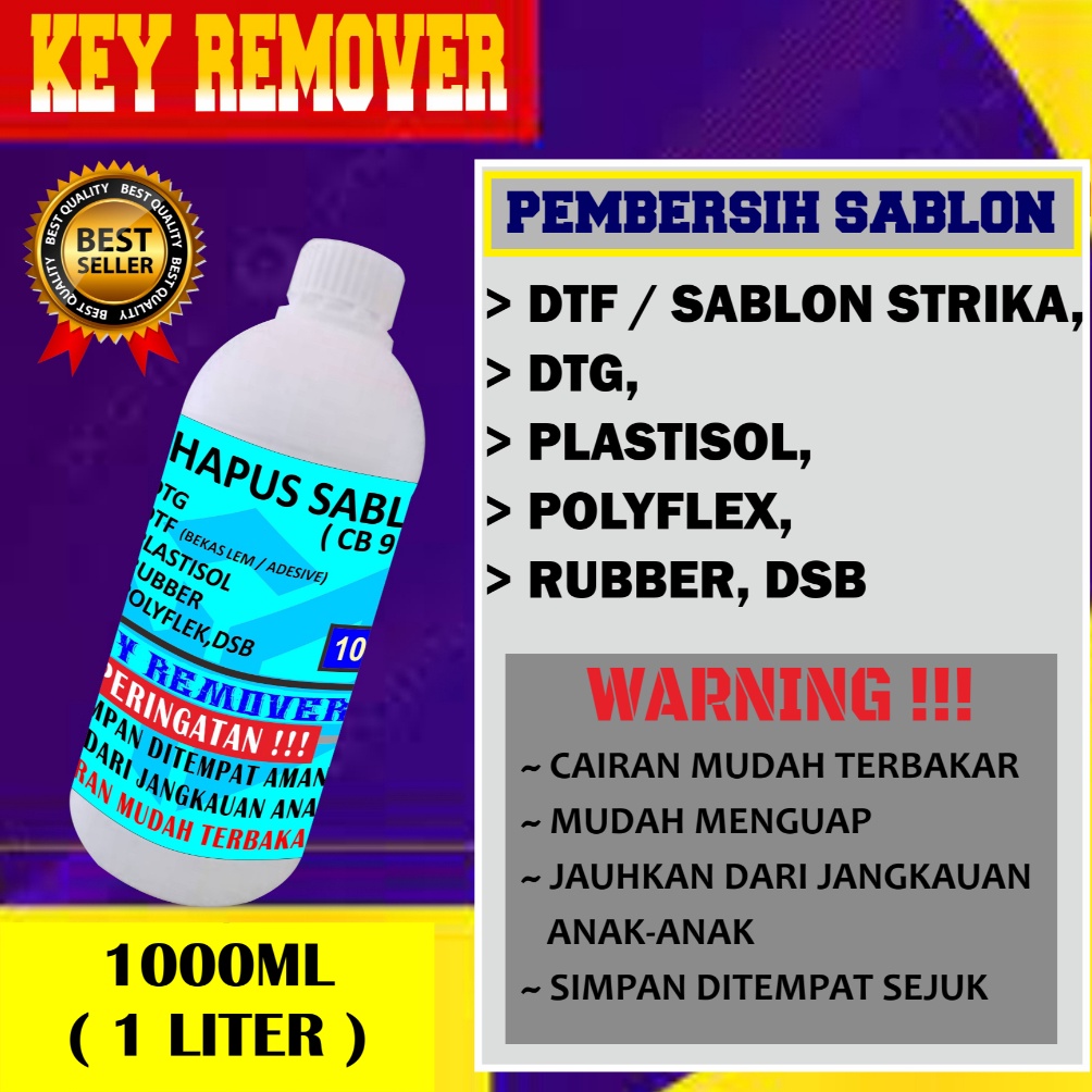 

1MLKEY REMOVER CAIRAN PEMBERSIH SABLON CLEANER PENGHAPUS SABLON CAIRAN PENGHAPUS SABLON DTF RUBBER PLASTISOL POLIFLEX DSB n Q7I2