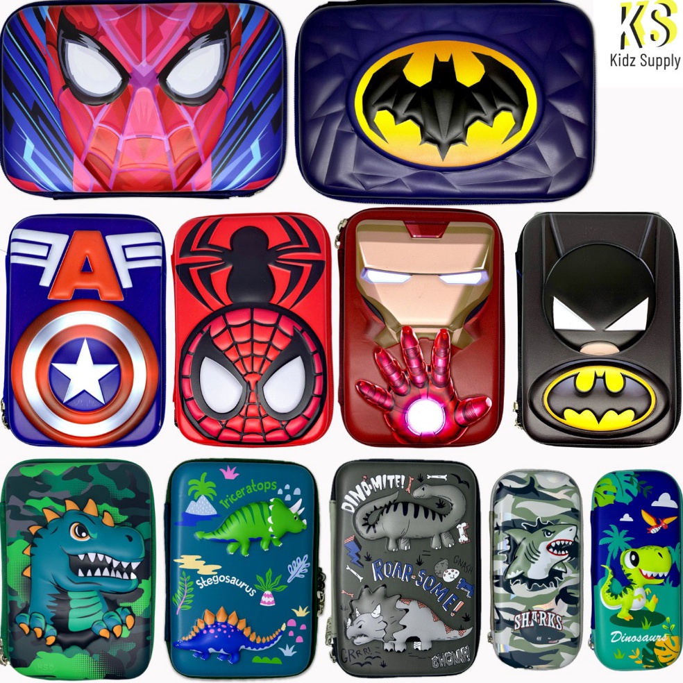 

Tempat pensil spiderman Kotak pensil anak laki laki hardcase 3D marvel ironman superman a Y6M2