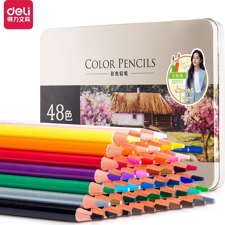 

Deli Pensil Warna MinyakOil Pencil Color HighGrade 48 Warna 6567 e Z5O9
