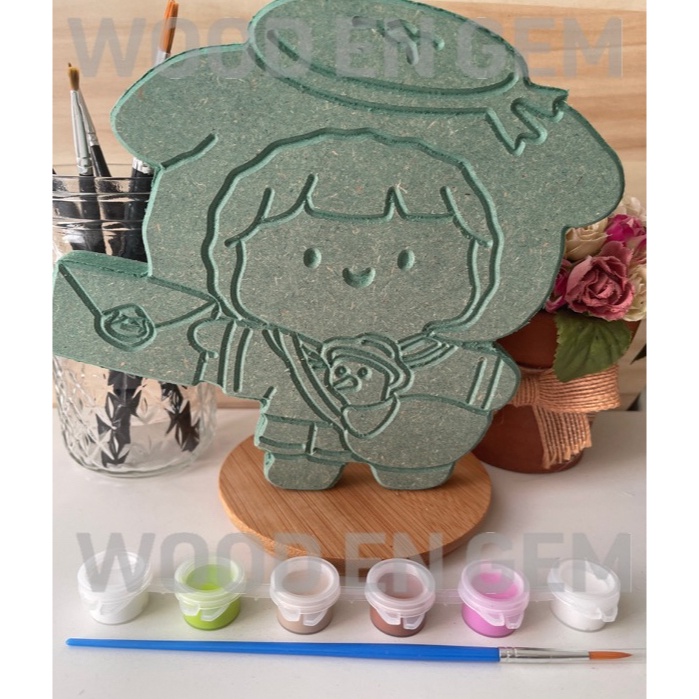 

DIY Wood Character Painting Mewarnai Melukis Kayu Karakter Rorojump Woodengem 18 cm y D2W3