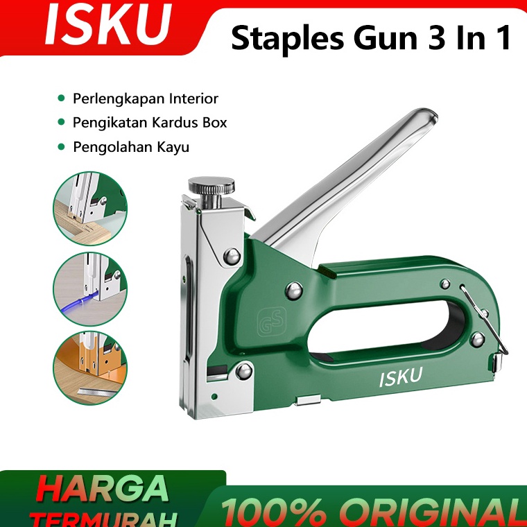 

ISKU Staples Tembak 3 In 1 Tacker Stapler Staples Perekat Powerfull Staples Tembak a D8L4