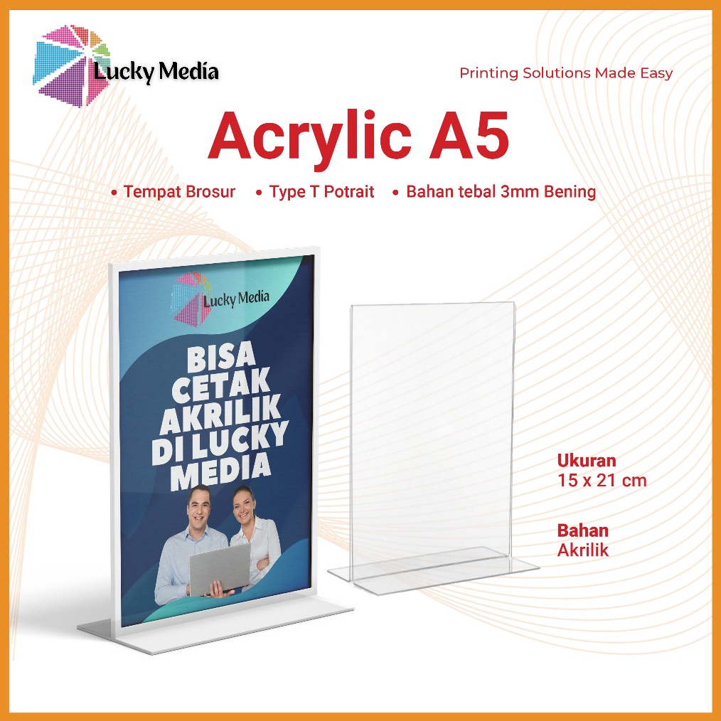 

Akrilik A5 Tempat Brosur Cetak QRIS Acrylic Holder Display Cetak Custom 2 Sisi Stand T Potrait u I7H6