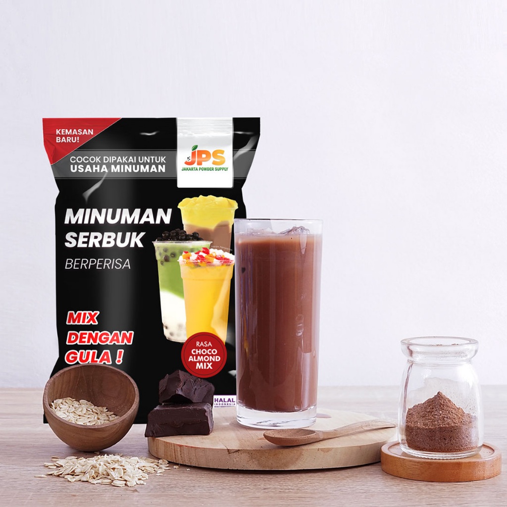 

JPS Mix Choco Almond 1 kg Bubuk Minuman Cokelat Dengan Gula / Chocolate Powder / Serbuk Instan Berperisa