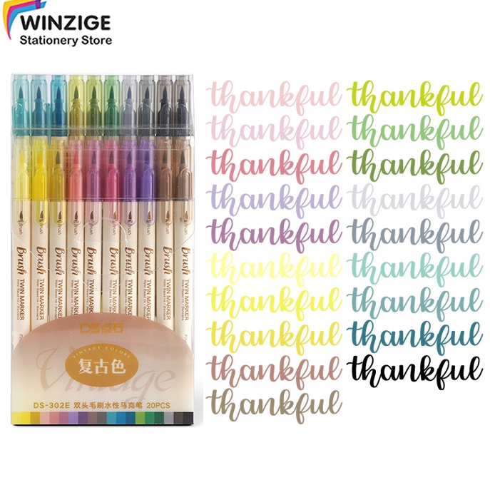 

Winzige 2Pcs Brush Pen Set Calligraphy Brush Lettering Aesthetic Vintage Warna Warni Brush Marker Pena Kuas Warna Pulpen Pena Kaligrafi Coloring Markers g D3D3