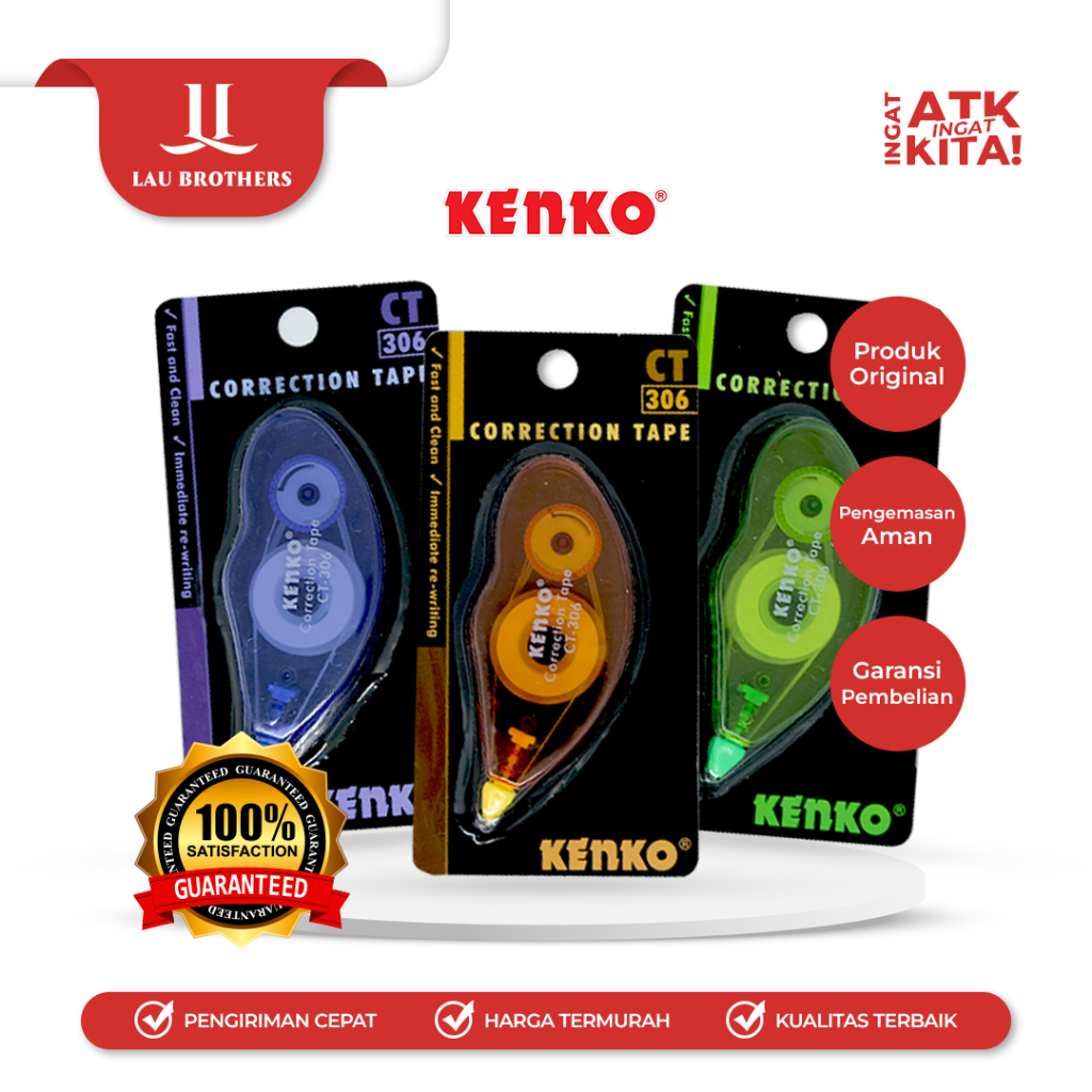 

KENKO PITA KOREKSI/ CORRECTION TAPE CT-306 [6M x 5mm] (1PC)