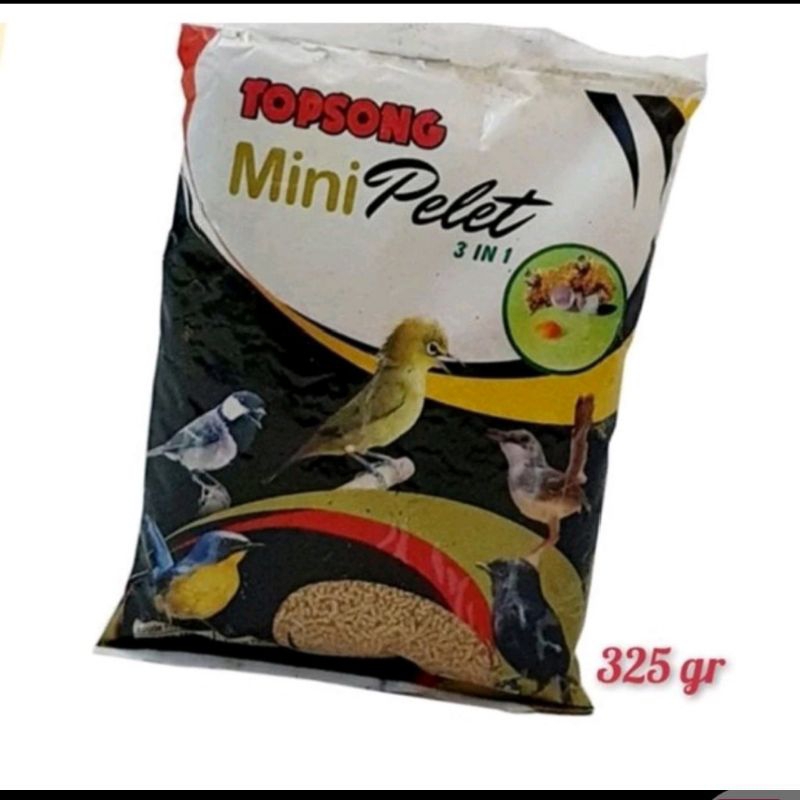 Topsong Top Song 3 In 1 Formula Voer Pur MiniPellet Pakan Makanan Burung Pleci Ciblek Kacer Anis