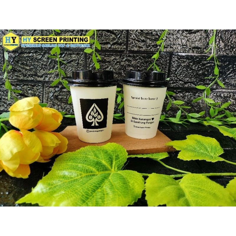 

Paper Cup Sablon + Tutup 8oz Min.Order 300 pcs