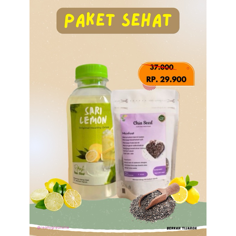

Paket Sehat 200ml Sari Lemon dan 100gr Chia Seed JSR Premium Quality