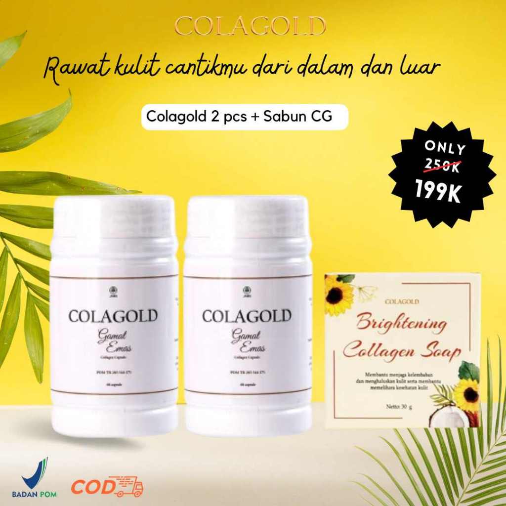 Paket Flek Colagold Free Sabun Colagen Kapsul Gamat Emas  Anti Aging Atasi Jerawat Original BPOM